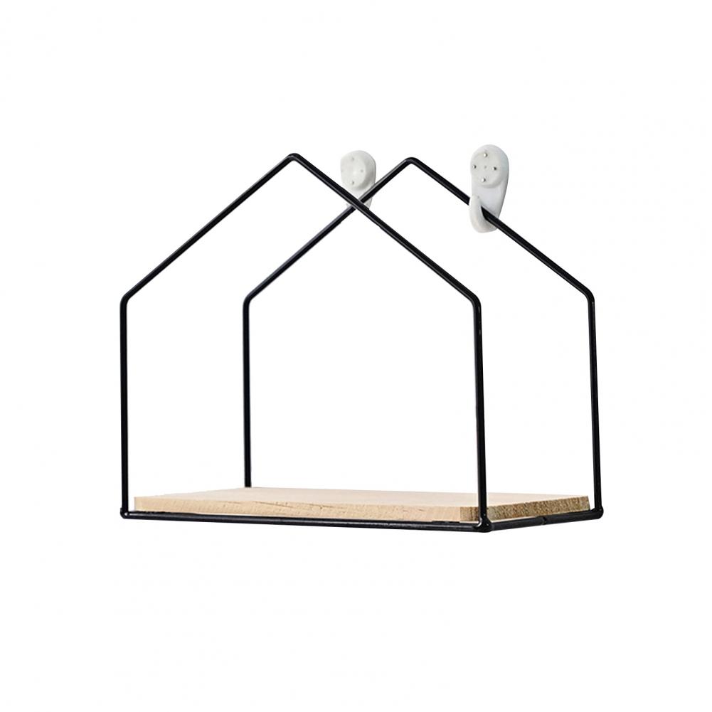 Iron Storage Shelf Geometric Nordic Style Storage Rack Novelty Artistic Storage Holder DIY Wall Mounted Home Decor Storage Shelf