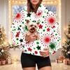 Women's Stylish Christmas Print Hoodie with Pet Pocket, Casual Holiday Pullover for Winter Wear