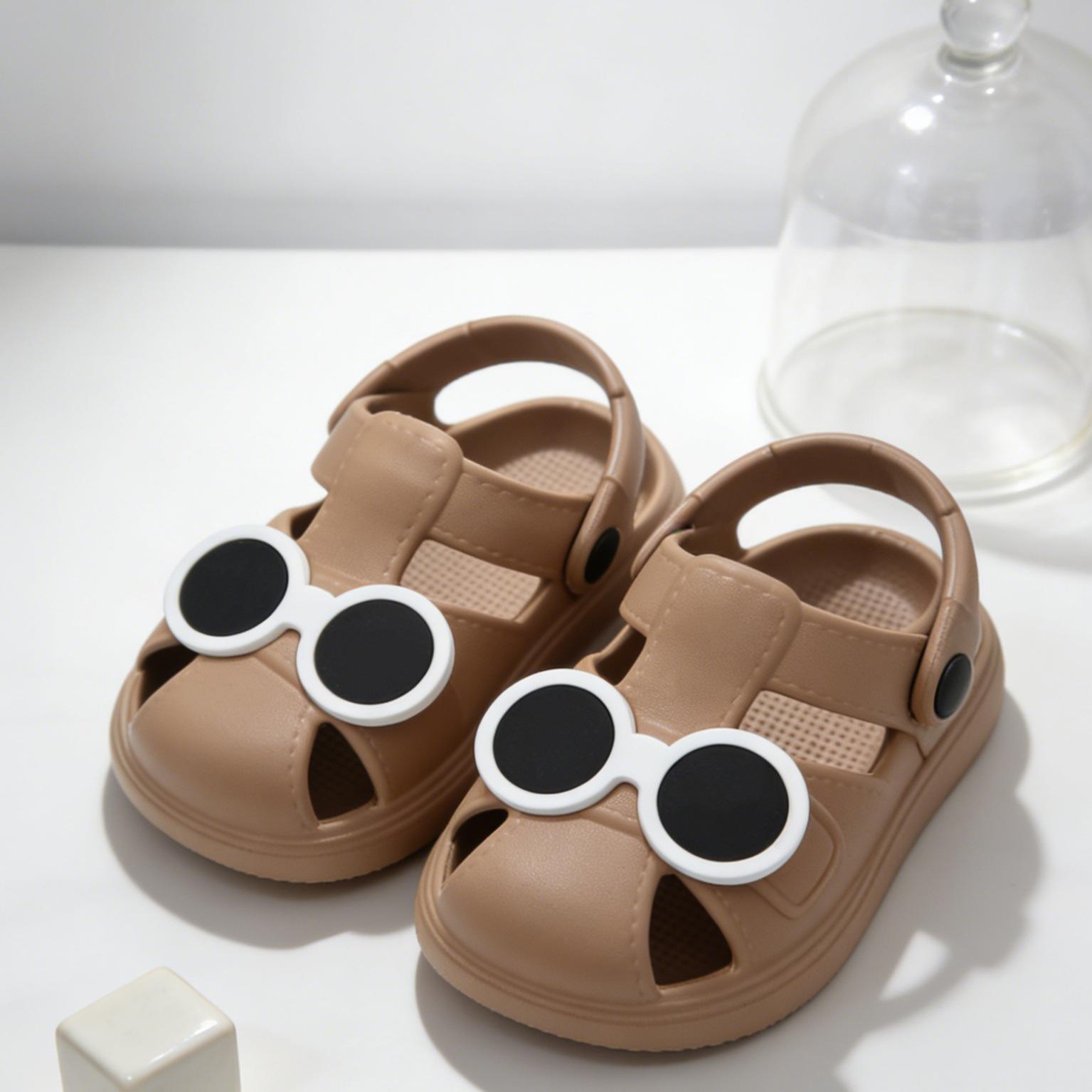 Summer Kids Sunglasses & Non-Slip Soft Sole Sandals: Closed-toe for Boys & Girls, 2-in-1 Sandals & Slippers