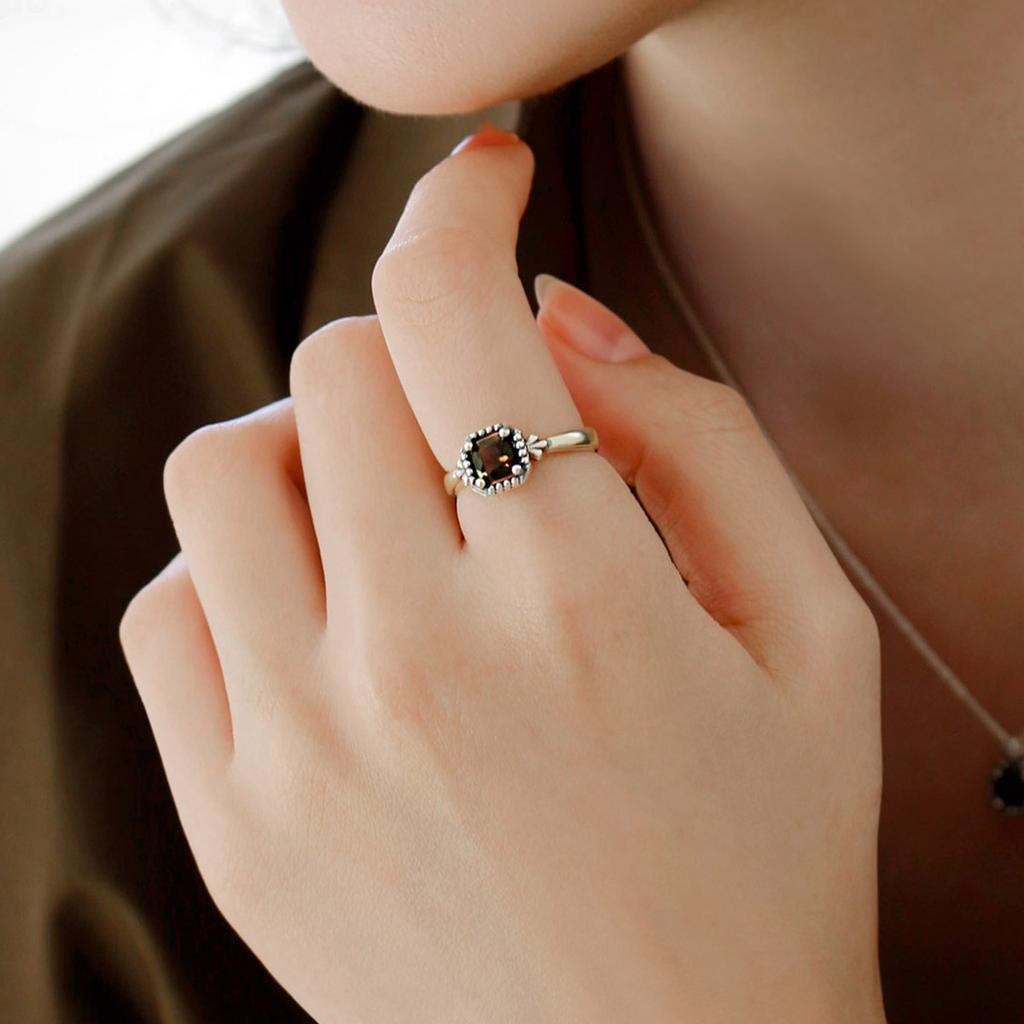 47Bag 925 Silver Vintage Gemstone Silver Ring Teagun