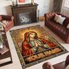 Virgin Mary Theme Crystal Velvet Rug Personalized Custom Name Text Soft Floor Mat Home Decor