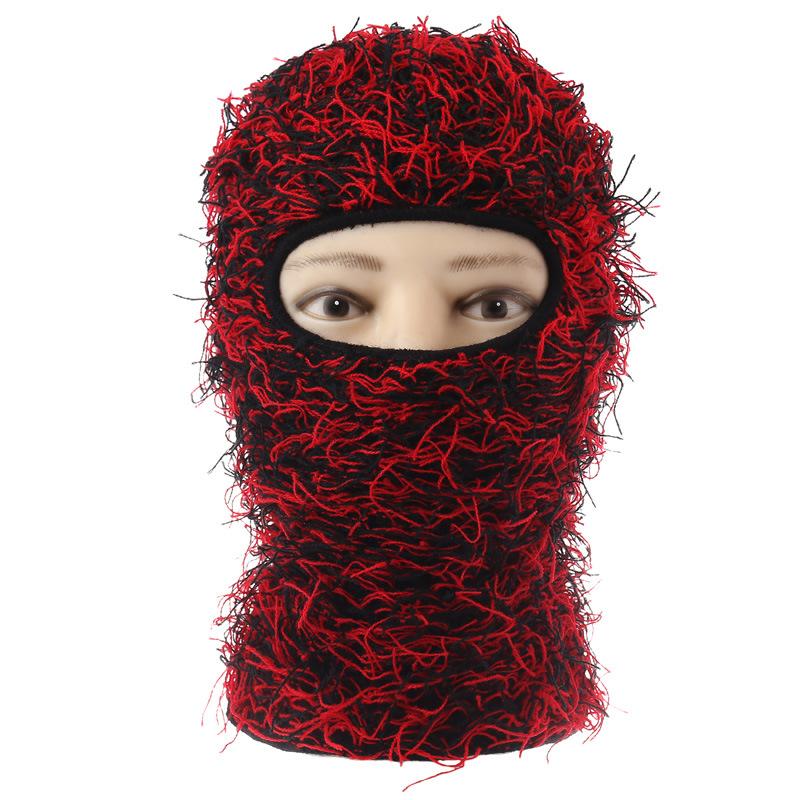 

Single hole balaclava hat men s and women s knitted camouflage masked hat outdoor funny warm hood average size