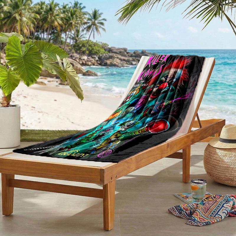 Horror Clown Circus Fashion Beach Towel: Ideal for Summer Adventures Soft, absorbent and quick drying suitable for swimming and bathing