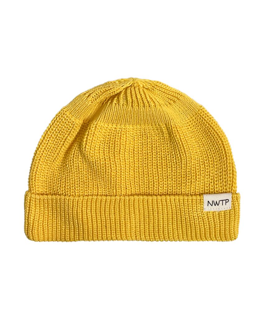 Nyuteib Thin Oversized Cotton Short Beanie - Yellow