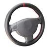 For Opel Corsa C Combo C 2001-2006 Vauxhall Holden Tigra Hand Braid Car Steering Wheel Cover Black Leather Red Line Red Strip