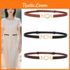 Leather Minimalist Pu Waist Belt With Metal Buckle For Office And Casual Dresses