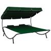 vidaXL Outdoor Daybed with Canopy and Pillows Green