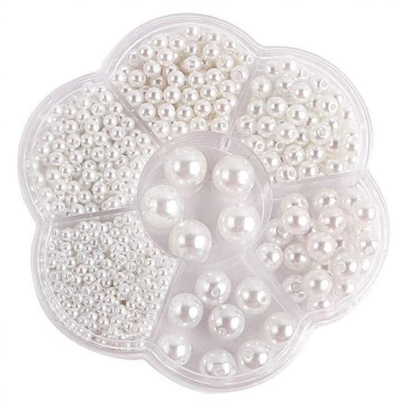 3/4/5/6/8/10/12mm Gemischte Box mit Löchern ABS Imitation Perle Meerjungfrauen-Illusions-Farbverlauf Kunststoffperle DIY-Material