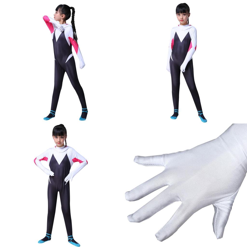 Vibrant Spider-man Into The Spider-verse Gwen Stacy Kids Costume Jumpsuit For Playful Adventures