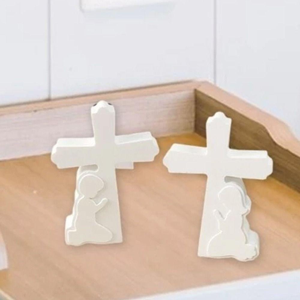 3D Boy Girl Cement Molds Handmade Cement Concrete Molds Cross Silicone Mold Home Table Decoration