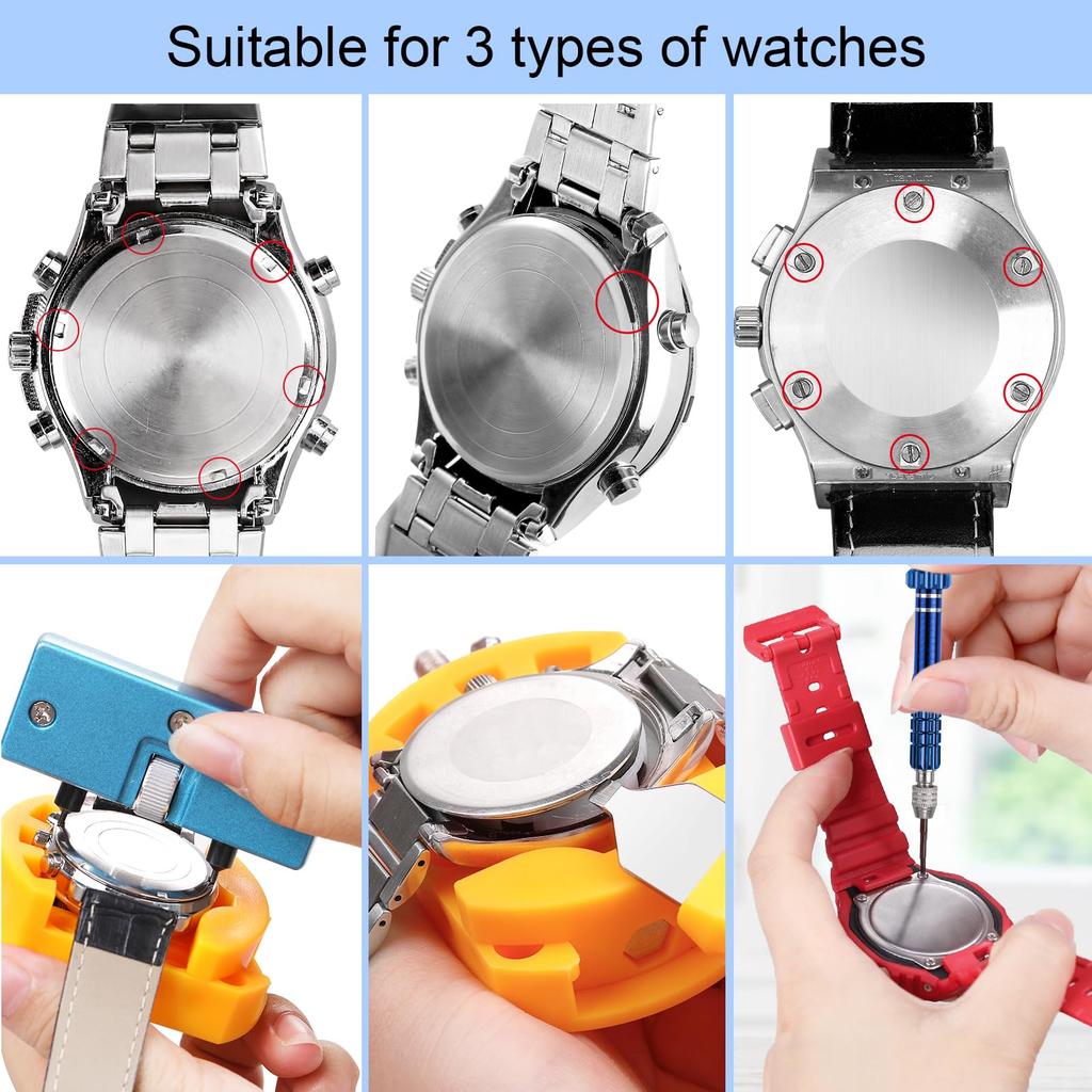 [JOREST] Uhren-Ersatzwerkzeug, Uhrenwerkzeugsatz, Armband-Ersatzwerkzeug, Gehäuseöffner, Uhrenreparatur, Uhrenzubehör, Uhrengehäuseboden