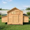 Wooden Chicken Coop for Outdoor Use with 2 Nests, Removable Tray, Perches, Waterproof Roof, 150x100x96.5 Cm, Yellow