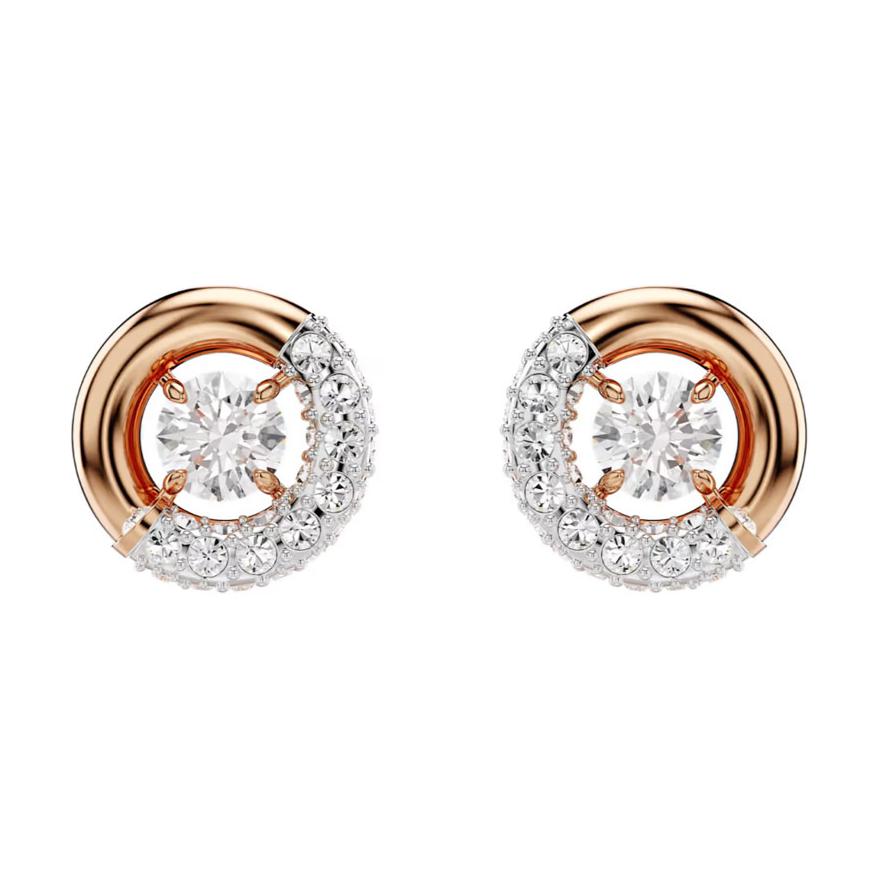 

Swarovski Dextera Hollow Semi-Set Design Cubic Zirconia Imitation Crystal Stud Earrings Women earrings Gold 5692258 Box (Random Color)