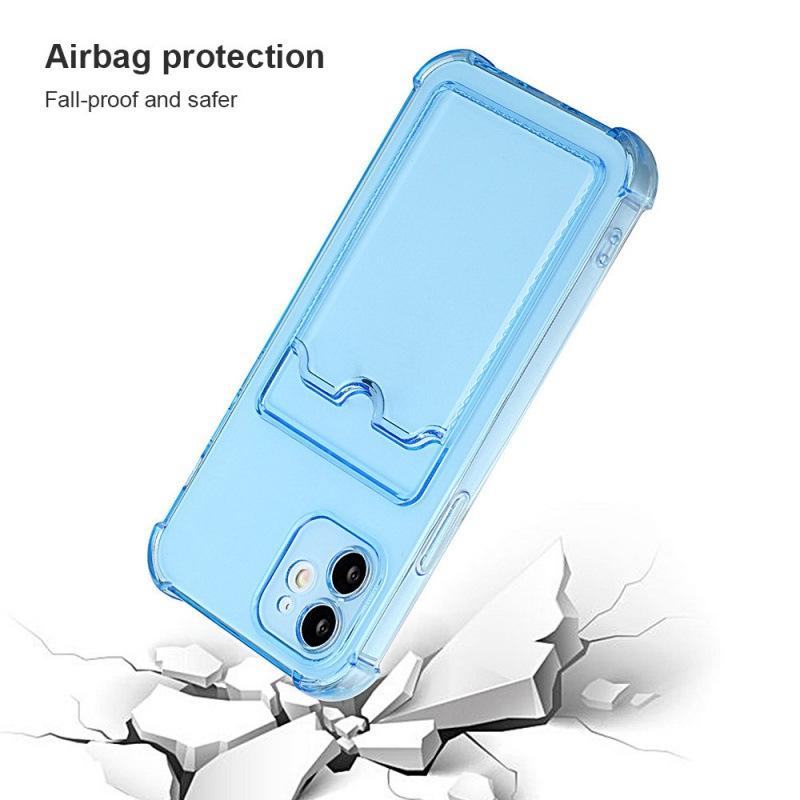 Carcasă de telefon cu suport transparent pentru carduri din silicon Pentru Iphone 17 16 15 13 X