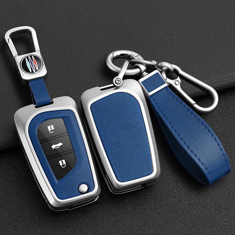 Folding Key Case for Toyota Reiz, Corolla, Levin, RAV4, and Highlander - Protective Cover & Buckle