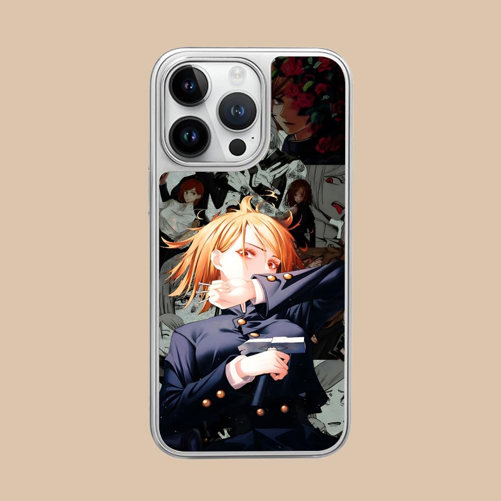 

Jujutsu Kaisen Nobara Mobile Phone Case for iPhone 17 16 15 14 13 12 11 Air Pro Max Plus Silver Plating Colorful Cover Pretty iPhone 11
