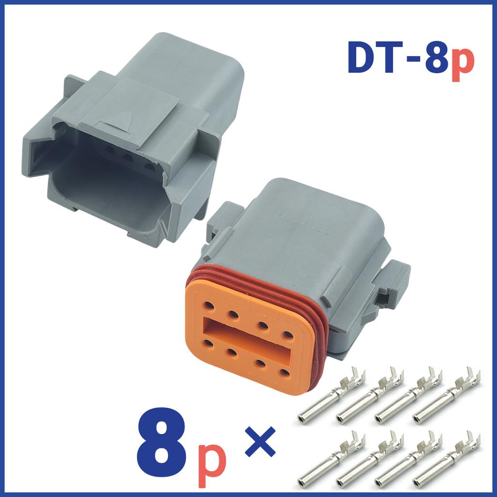 1 Satz DTM Wasserdichter Kabelverbinder Starter Kit DTM04-2P 3P 4P 6P 8P 12P 20-24AWG Mit Pins Automobil Versiegelter Stecker