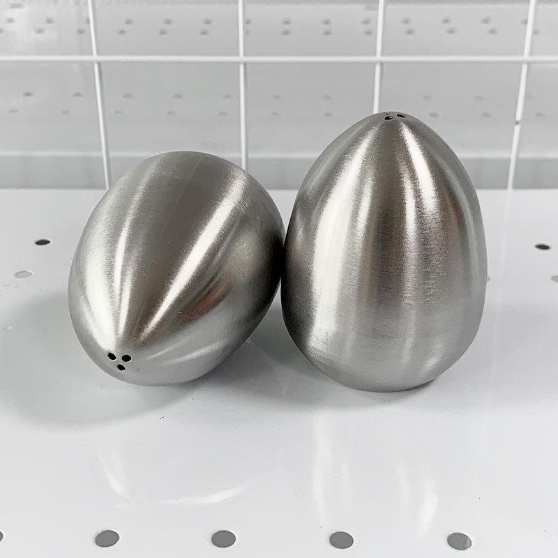 Edelstahl Eiform Drei-Loch Salz- und Pfefferstreuer für die Küche