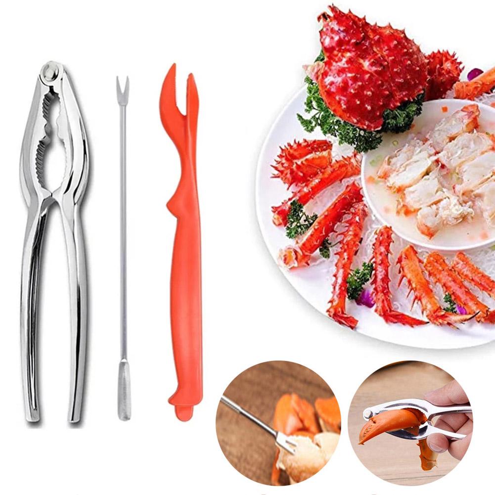 1 Set Stainless Steel Crab Fork Seafood Tools Lobster Cracker Forks Nut Cracker Shell Claw Lobster Shellers Crab Leg Cracker Kit