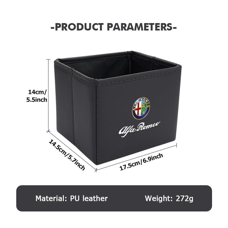 LNYCP1 Car Trash Can Garbage Box Foldable Waste Basket Drink Storage For Alfa Romeo GT Stelvio F1 Brera Volante Tonale Gloria Disco