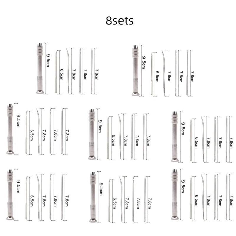 1set Leather Sewing Awl Set Replaceable Multifunctional Shoes Repair Tool DIY Punch Stitching Needle Sewing Leathercraft Tool