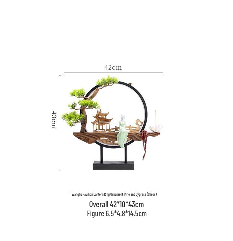 Chinese-Style TV Cabinet Backflow Incense Burner with LED Night Light - Dongting Lake Gift