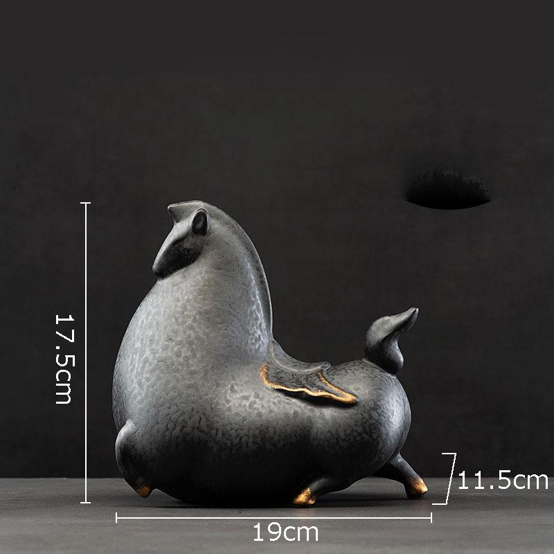 Creative Fat Horse Porcelain Statue Desk Ornaments Horse Ceramic Sculpture Living Room Decoration Crafts Vintage Home Decor