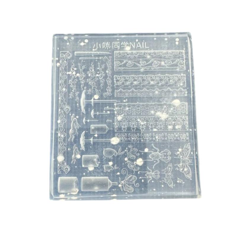 3D Silikon Nagelform Blume Seidenband Schmetterling Design Transparentes Relief DIY Nagelkunst Dekoration Maniküre Werkzeug