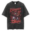 Harajuku Anime Rurouni Kenshin Himura Kenshin Print Tshirt Men Manga Oversized Tshirts Washed Cotton Tee Male Casual T Shirt