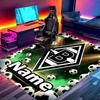 Benutzerdefinierter Name Personalisierter Borussia Mönchengladbach Druckteppich, Vielseitiger Wohnkulturteppich, für Spielzimmer, Wohnung, Balkon, Eingangsbereich, Flur Geschenk