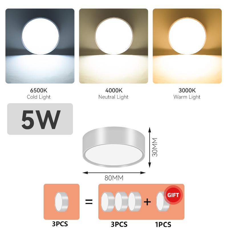 

Поверхностный потолочный светильник, светодиодные современные потолочные светильники 5 Вт, 4 шт., потолочный светильник, потолочный светильник для внутреннего освещения комнаты 5W Warm light белый