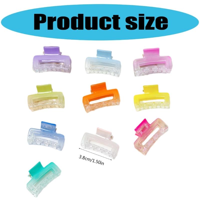 Pack of 10 Gradual Color Mini Hair Claw Clip Korean Style Sweet Girls Bangs Broken Hairpins for Quick Hairstyling
