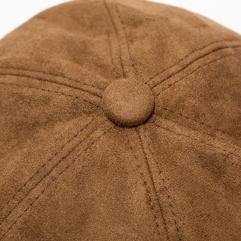 Classic Cap Autumn Winter Peaked Cap Suede Forward Cap Vintage Beret Painter's Cap
