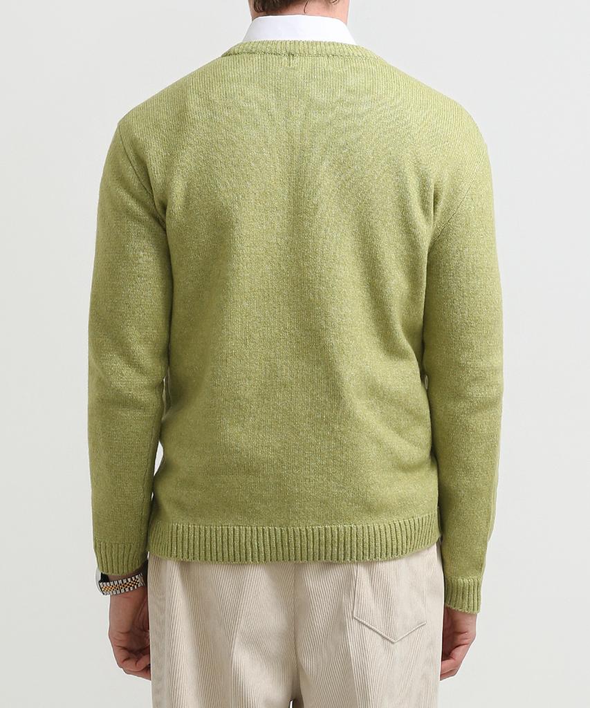 Seuteulaikeu Fine Blend Classic Crew Neck Knit (Lime Green)