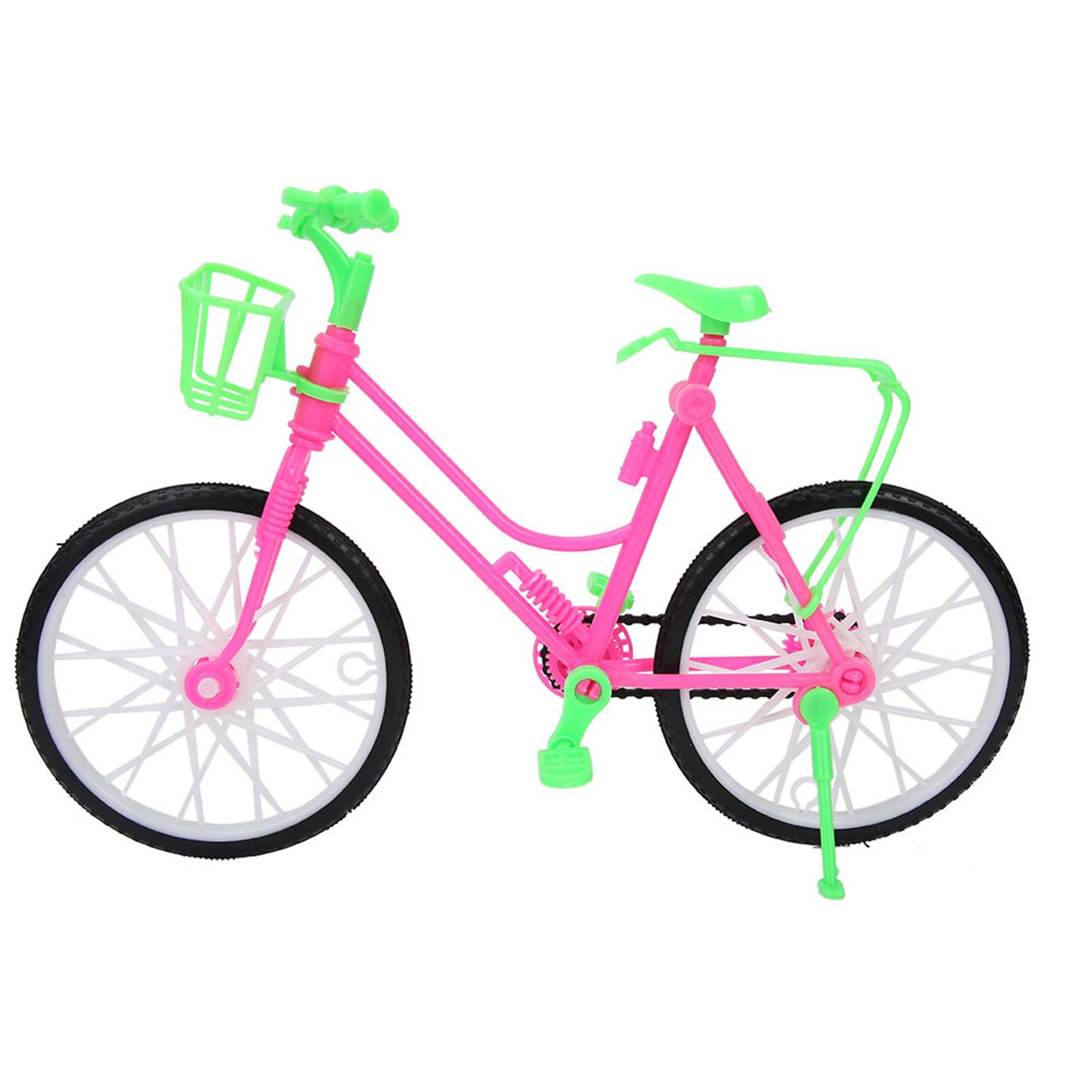 

Toy Plastic Bike Bicycle With Basket For Pin Doll Outdoor Accessories