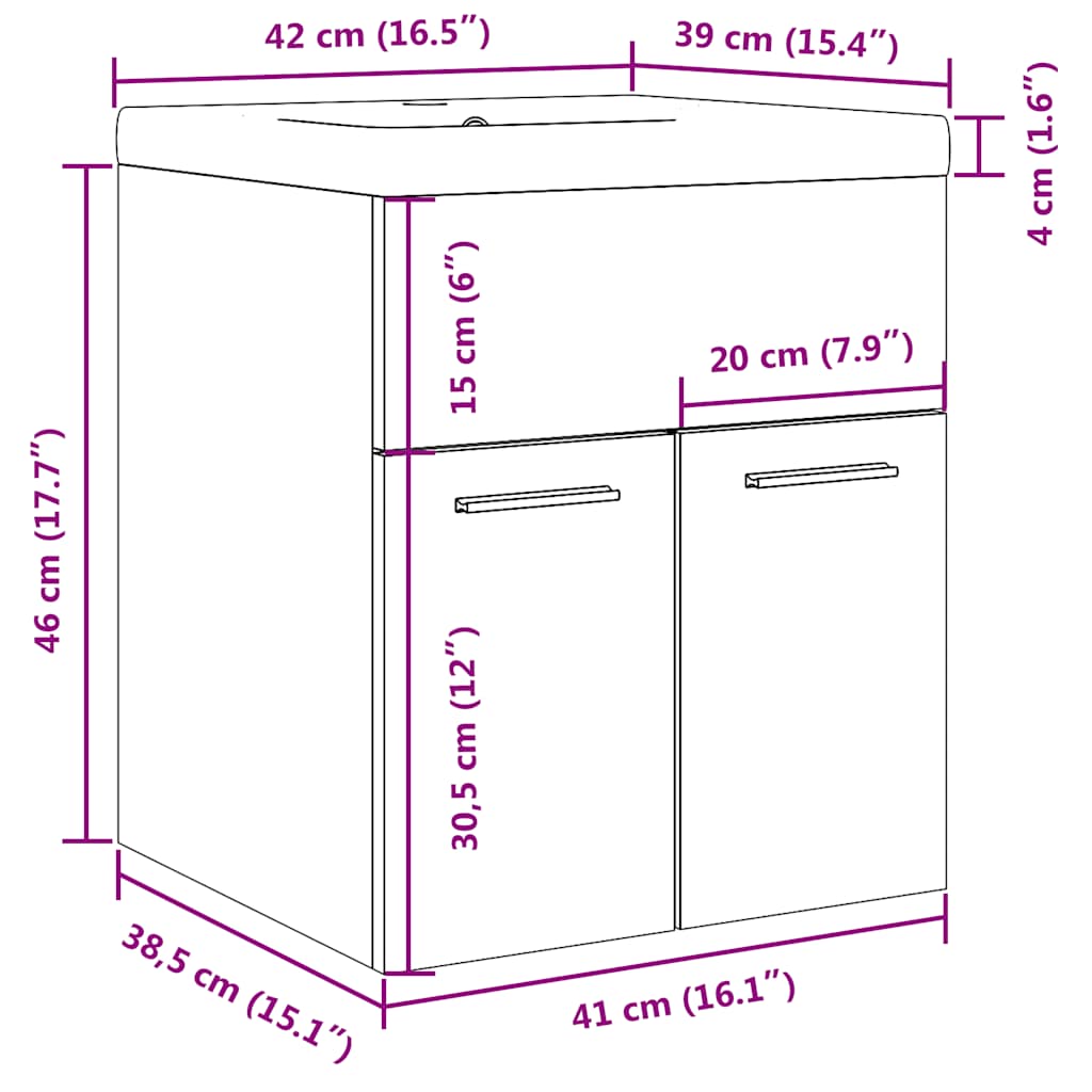 2 Piece Bathroom Furniture Set Concrete Grey Particleboard