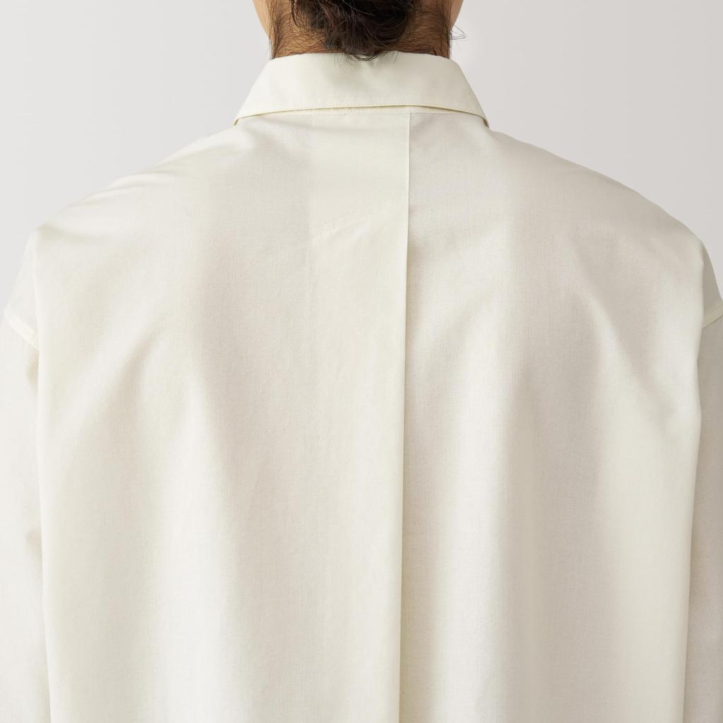 MUJI Men's Washi-Blend Poplin Shirt, BG1RFA4A, Off-White, Men's Size S