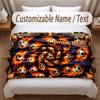 Couverture Douce Thème Football Personnalisée Nom Personnalisé Impression Texte Couverture Chaude Décoration Canapé Maison Chambre à Coucher