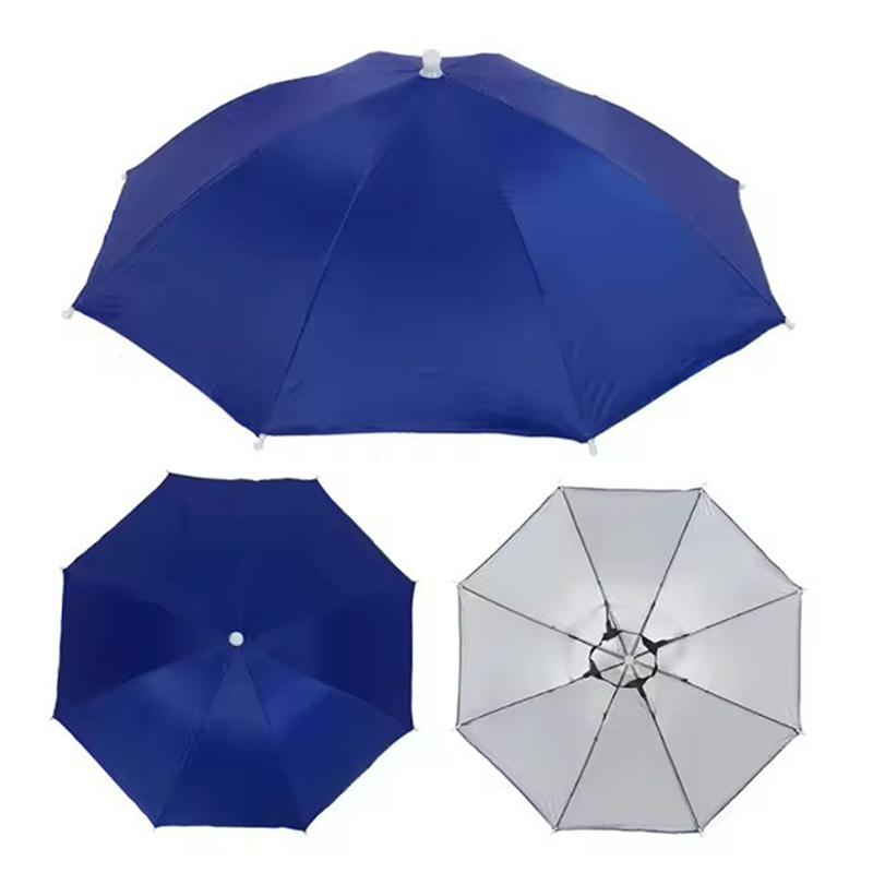 Kopfmontierter Regenschirm Faltbar Wasserdicht UV-Schutz Sonne Regen Kappe Für Outdoor Angeln Camping Strand Für Männer Frauen
