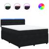Box Spring Bed with Mattress Black 160 X 200 Cm Velvet