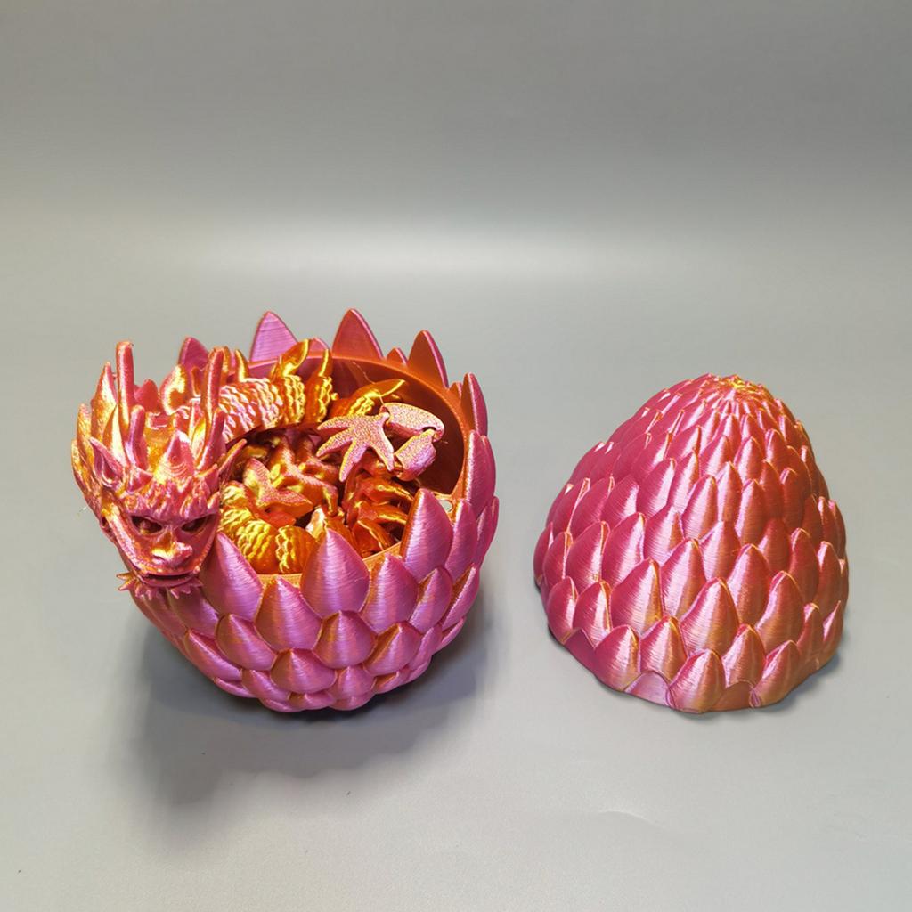 Mystery Dragon With Egg, 3D Printed Dragon With Egg, Full Articulated Flexible Dragon With Eggs, 3D Printed Gift Toy