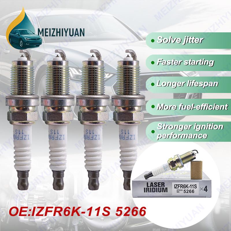 4/8pcs IZFR6K-11S 5266 Laser Iridium Spark Plugs fit for Honda CIVIC VIII 1.8 CR-V CRV III 2.0i FR-V FRV 1.8 IZFR6K11S R18A2