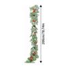 Artificial Pine Garland Christmas Real Touch Winter Pine Garland With Cones Red Berries 78.7 Inch Mantle Decorations Hanger