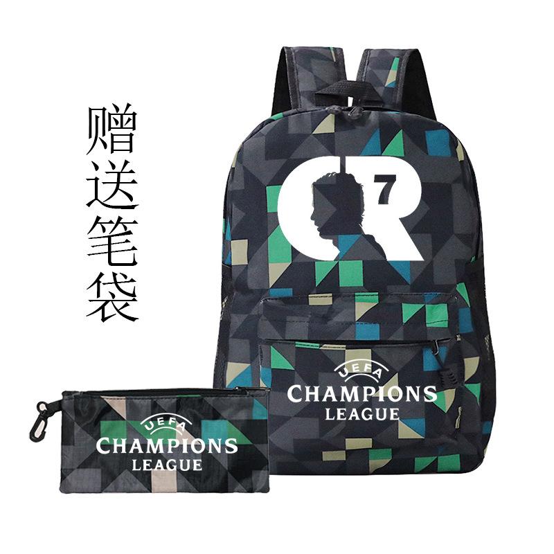 Football Printed Student Backpack Multifunctional Usb Interface Large Capacity Leisure Travel Backpack