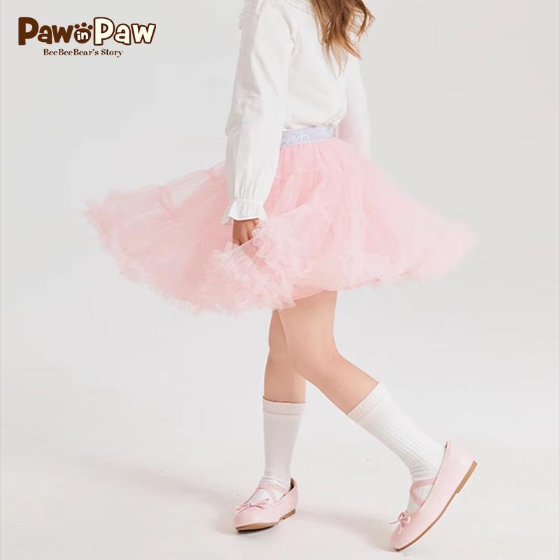 PawinPaw Girls  Cartoon Bear Lapel Shirt 140 cm