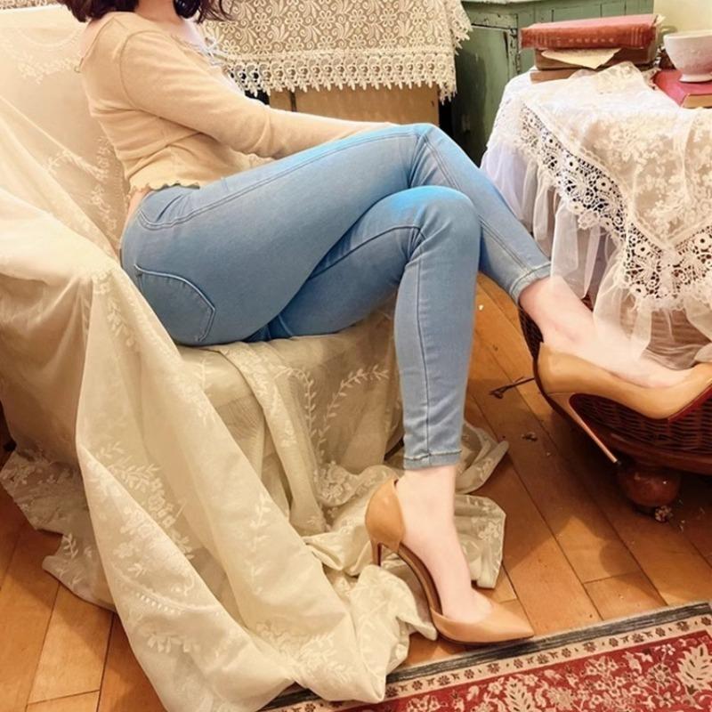 Damen Spitze Zehen Stiletto Absatz Sandalen Glänzend Schlank Party Hochzeit Bankett Schuhe Große Größen Sexy Elegant Hohe Absätze