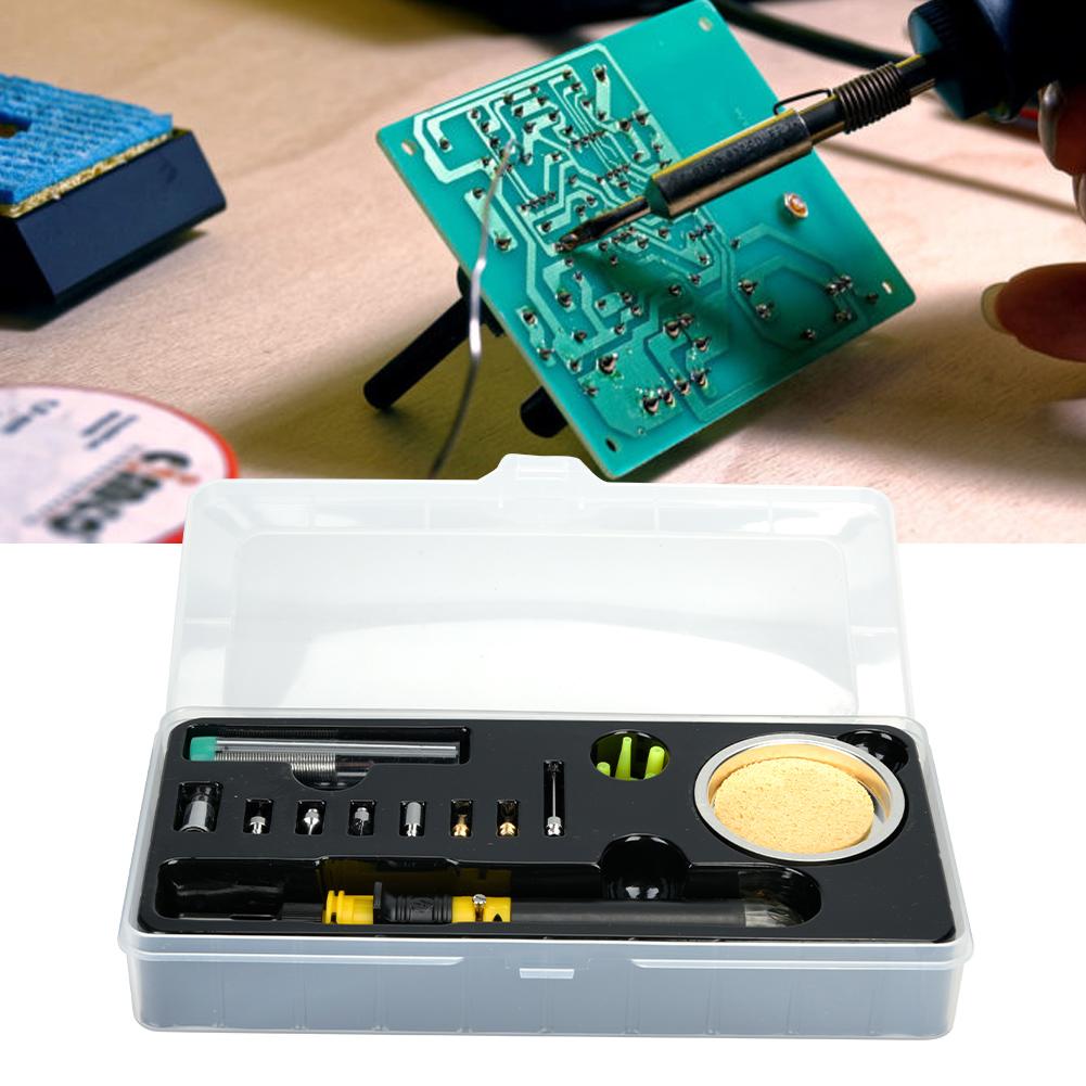 12 in 1 Ignition Butane Gas Soldering Iron Portable Cordless Welding Torch Kit (Yellow)