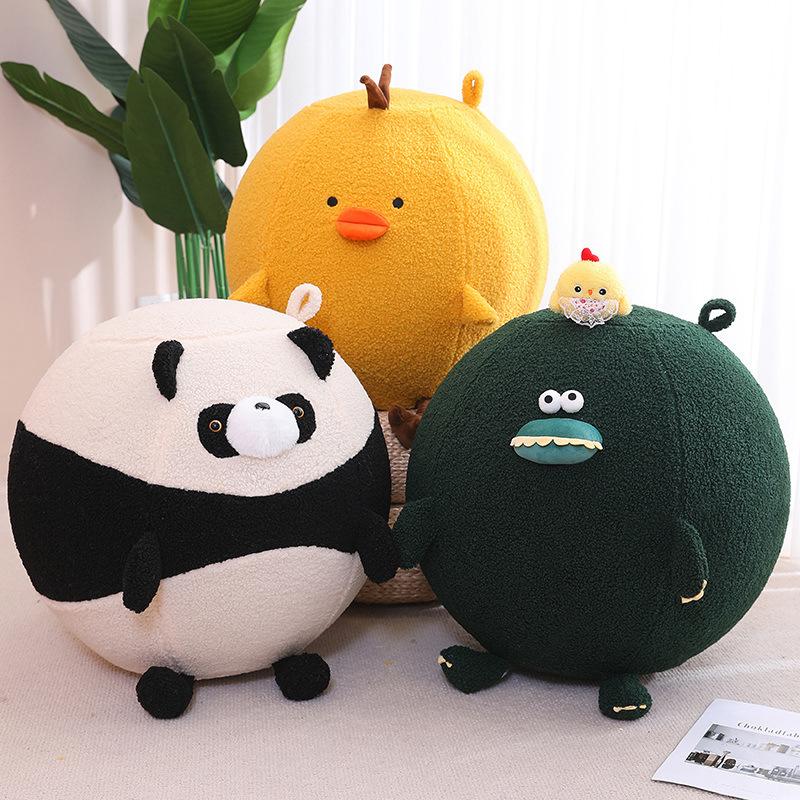 Large Round Ball Yoga Ball Pillow Plush Toy Doll Panda Crocodile Doll