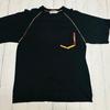 Used Karakuri Tamashii Gashadokuro Dragon Japanese Pattern Back Print T-shirt L Black Switching Design