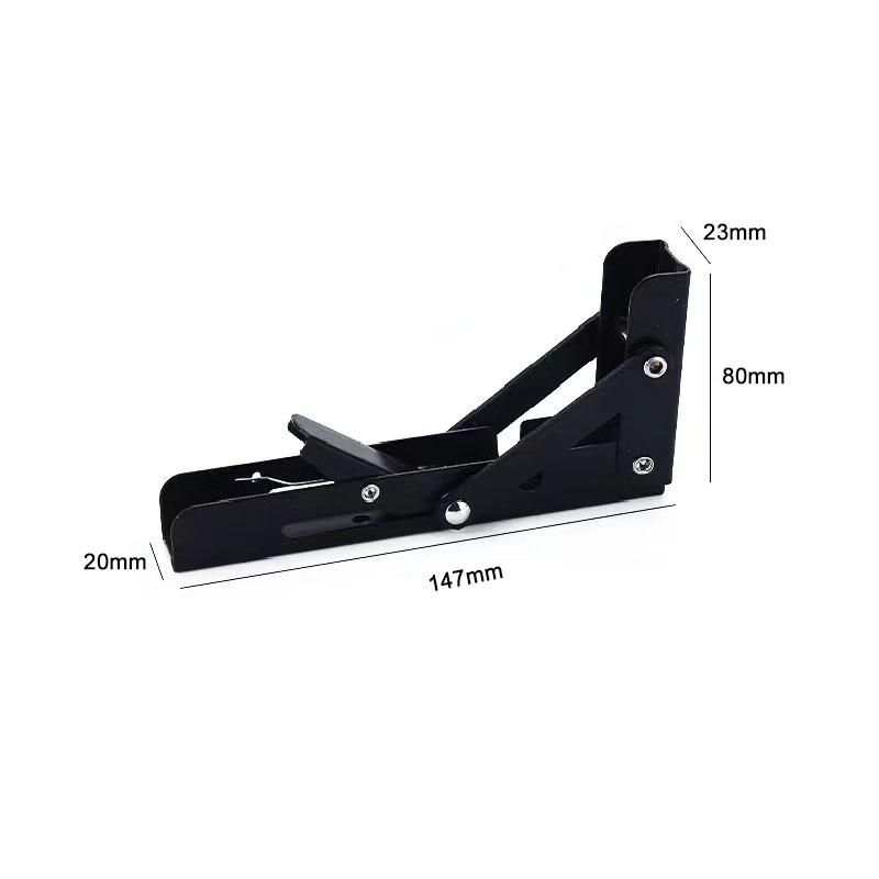 Shelf Bracket Small Brackets for Shelves With Screws Folding Shelf Brackets 6 Inch Collapsible Wall Bracket Triangle Bracket 6 inch-2pcs(1 pair) чёрный